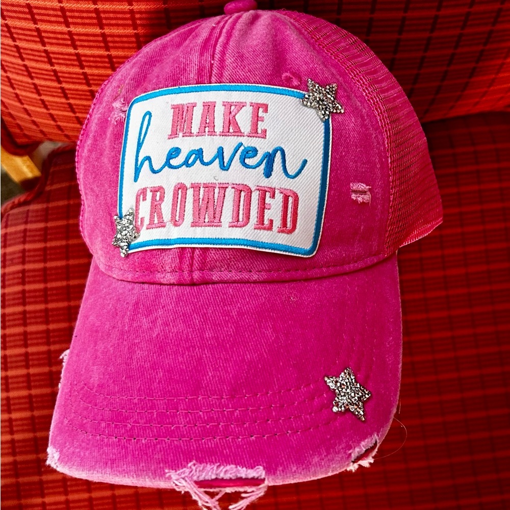 Vibrant Pink Cap with Silver Stars